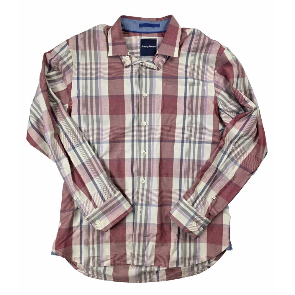 Tommy Bahama Red Plaid Button Up Men's Size Small